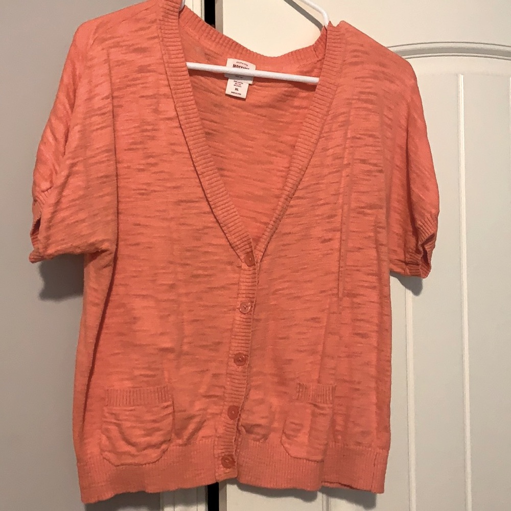 Pink Heathered Cardigan - XL